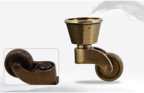 Castor Caster ruedas en movimiento giratorio for trabajo pesado for Muebles Conjunto de 4 ruedas, la vendimia de ricino de nylon, bronce aceitado, silencioso, resistente al desgaste, rotar 360 °, la R