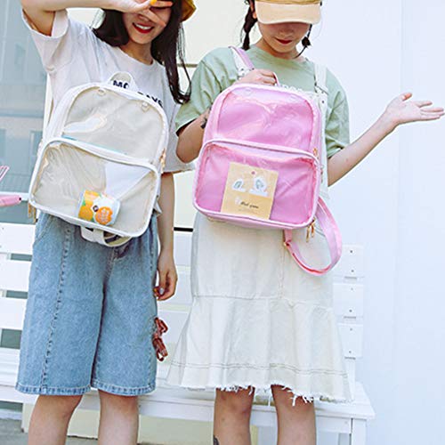 censhaorme Muchachas de Las Mujeres del Bolso de Hombro Mochila Transparente Jalea de Las Mujeres del Estilo de la PU del Monedero del Cambio Schoolbag