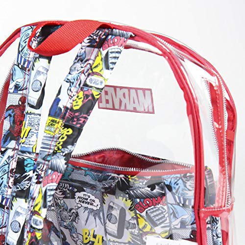 Cerdá, Mochila de Playa Transparente de Marvel con Compartimento Interior Impreso Unisex niños, Rojo, Grande