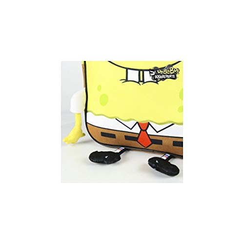 Cerdá, Mochila Infantil Bob Esponja con Aplicaciones de Color Amarillo-Licencia Oficial Nickelodeon Unisex niños, Multicolor, 260X310X100MM