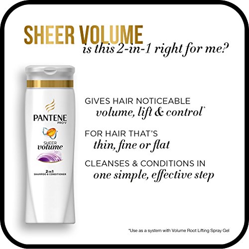 Champú y acondicionador 2 en 1 Pantene Pro-V, volumen transparente con colágeno, 12.6 onzas