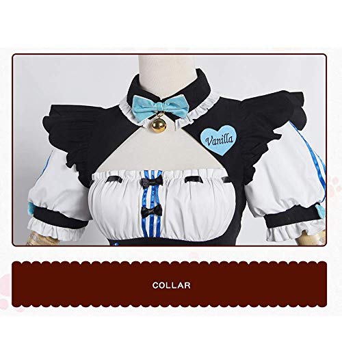 CHANGL Novedad Cosplay para Disfraces de Fiesta NEKOPARA Vainilla/Delantal de mucama Extra Lolita Trajes de Vestido gótico con Accesorios para Disfraces