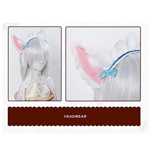 CHANGL Novedad Cosplay para Disfraces de Fiesta NEKOPARA Vainilla/Delantal de mucama Extra Lolita Trajes de Vestido gótico con Accesorios para Disfraces