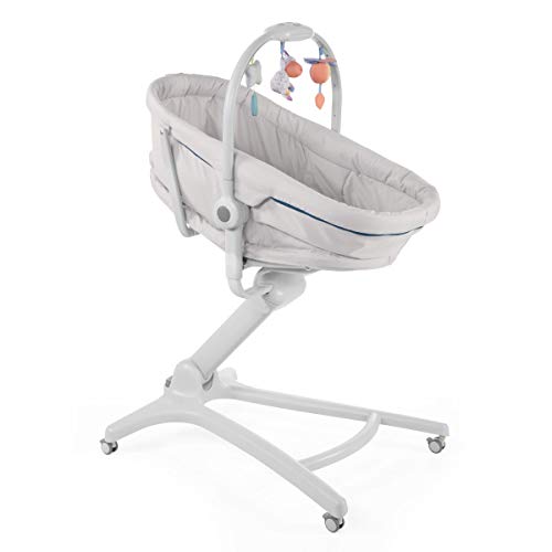 Chicco Baby Hug 4en1 Sistema Multifunción: Moisés, Hamaca, Trona y Silla, Regulable en Altura, Color Gris (Glacial)