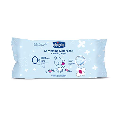 Chicco Natural Sensation - Toallitas limpiadoras húmedas de bolsillo, 16 uds