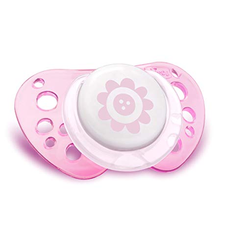 Chicco Physio Air - Pack de 2 chupetes de silicona para 0 - 6 meses, modelos aleatorios, color rosa