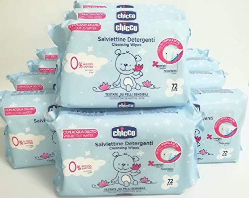 Chicco - Toallitas limpiadoras (12 paquetes de 72 unidades)