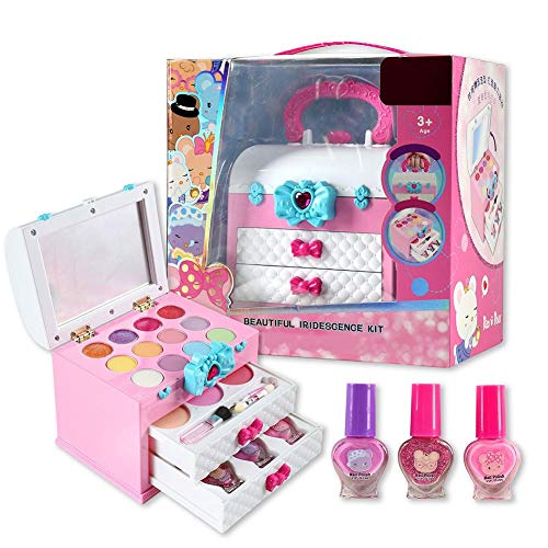 circulor Set De Juguete De Maquillaje Lavable, Maletín De Maquillaje Infantil Set De Cosméticos Y Brochas - Juegos Y Juguetes para Niñas