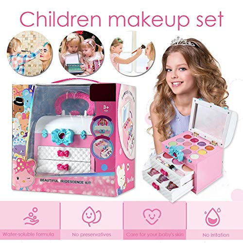 circulor Set De Juguete De Maquillaje Lavable, Maletín De Maquillaje Infantil Set De Cosméticos Y Brochas - Juegos Y Juguetes para Niñas