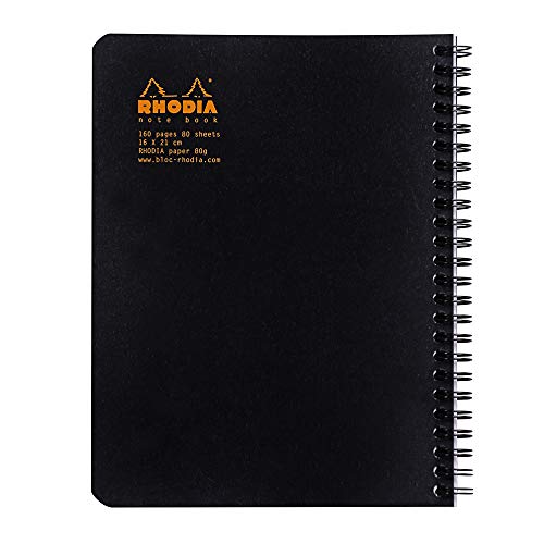 Clairefontaine para Classic cuaderno de espiral 160 páginas Dot de puntos 16 x 21 cm 80 G Negro