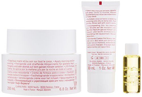 Clarins - Programa Completo Firmeza - Crema corporal para extra-firmeza + Crema corporal exfoliante + Aceite tonico corporal - 1 pack