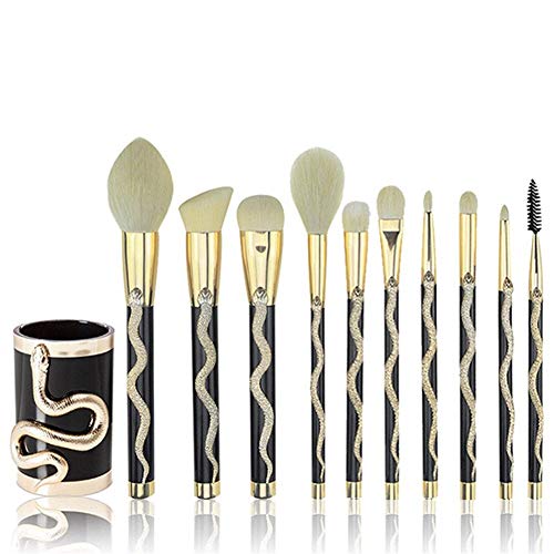 Co ko Viaje Esencial Juego de Brochas de Maquillaje de Serpiente de 10 Piezas, Moda (Size : Brush Bucket Full Set)