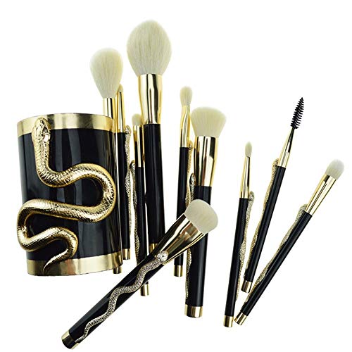 Co ko Viaje Esencial Juego de Brochas de Maquillaje de Serpiente de 10 Piezas, Moda (Size : Brush Bucket Full Set)