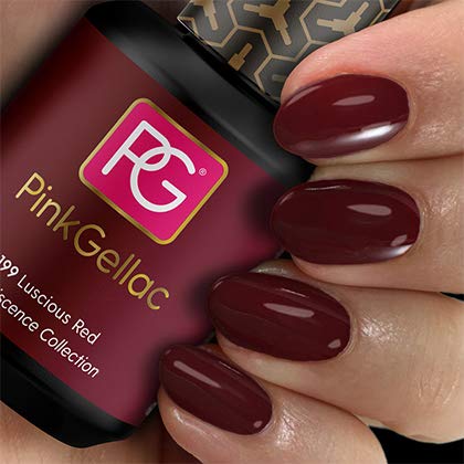 Color de pintauñas permanente Pink Gellac 199 Luscious Red . Esmalte de gel, calidad profesional y fácil aplicación en casa. Esmaltes de uñas.