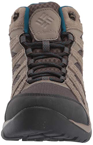 Columbia Redmond V2 Mid, Botas de Senderismo Impermeables para Mujer, Marrón, Azul (Mud, Lagoon), 38 EU