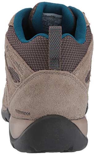 Columbia Redmond V2 Mid, Botas de Senderismo Impermeables para Mujer, Marrón, Azul (Mud, Lagoon), 38 EU