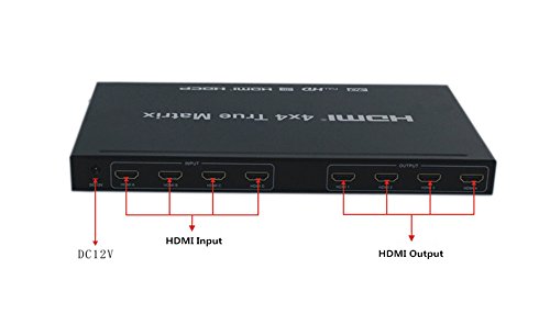 Conmutador de Matriz HDMI 4X4 4Kx2K 4 entradas 4 Salidas Divisor HDMI Matrix 4x4 Soporte IR Romote Control 4K HDMI 1.4v Caja del conmutador de Matriz Full HD 1080P 3D