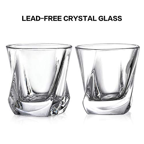 Cooko Vasos de whisky,Lujo Cristal Set de Cristal,Vidrio de la Claridad Non-Leaded,Vino Accesorios Juego de 2 Vasos (8oz) para Vino, Cócteles o Jugo