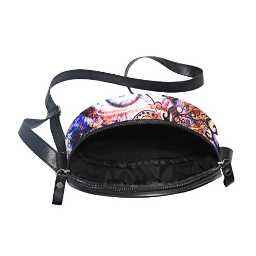 COOSUN Eye Oriental Mandala Ornamento Redondo Crossbody Bolso Bandolera Bandolera Bandolera Bolso Bolso Bolso Bolso Bolso Bolso Satchel Bolso de Hombro para Niños Mujeres