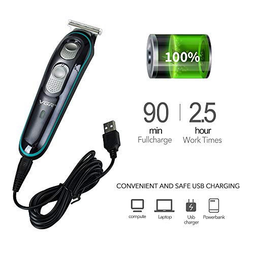 Cortapelos profesional inalámbrico para hombres, cortapelos JIALD Cortapelos afeitadora de barba Kit de corte de pelo eléctrico Hoja de acero inoxidable Resistente al agua recargable con peine