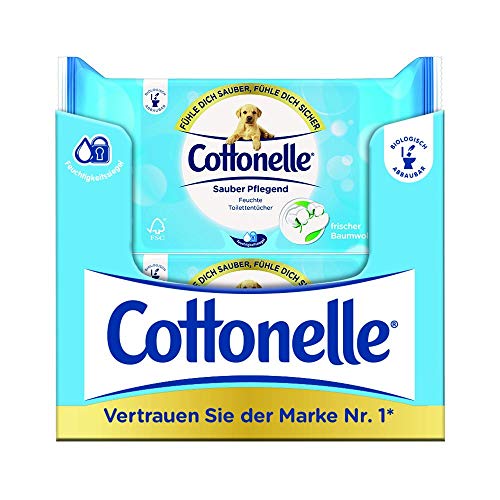 Cottonelle - Toallitas húmedas para baño (12 x 44 unidades, agua micelada y aroma de algodón)