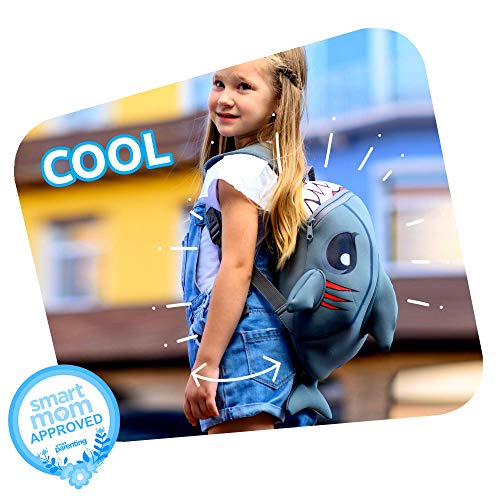 Crazy Safety | Mochila de Dinosaurio para niños. Ideal para la guardería, el Preescolar, el jardín de Infantes y para Viajes. Mochilas Divertidas con diseño de Dinosaurios y Tiburones | 33 cm