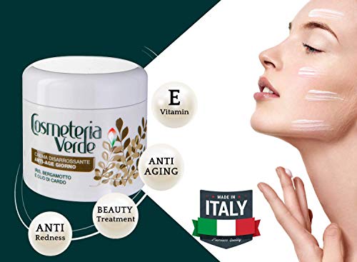 Crema Anti-enrojecimiento Anti-edad Día Cosmeteria Verde - Crema por la noche para el tratamiento especifíco para la piel sensible con presencia de capilares superficiales dilatados...