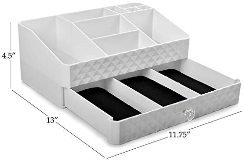 Dawoo Caja de maquillaje blanco caja de cosméticos multifuncionales caja de cosméticos joyería caja de cosméticos caja de cosméticos