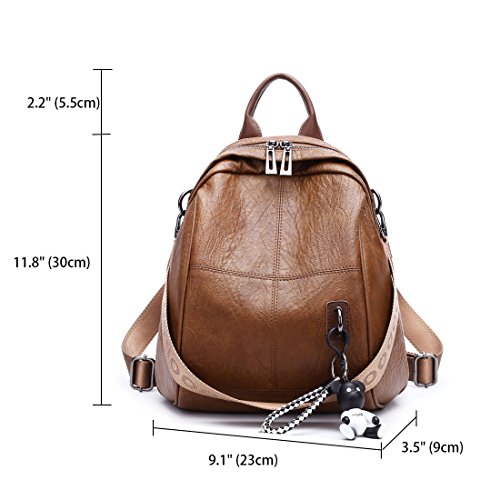 DEERWORD Para mujer Bolsos mochila Bolsos bandolera Carteras de mano Mochila escolar Bolsa para portátil Cuero Marrón