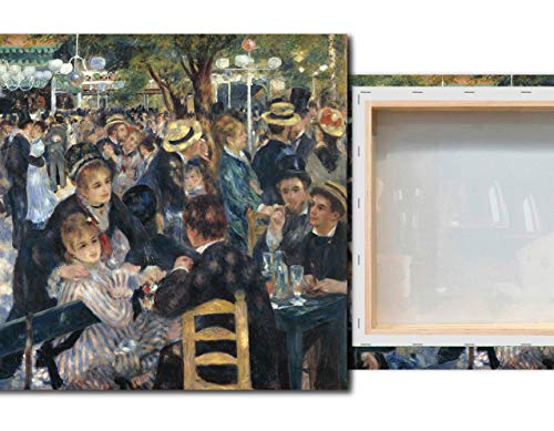 Desconocido Cuadro Lienzo Baile en Le Moulin de la Galette Pierre Auguste Renoir – Varias Medidas - Lienzo de Tela Bastidor de Madera de 3 cm - Impresion en Alta resolucion (120, 89)