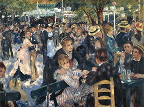 Desconocido Cuadro Lienzo Baile en Le Moulin de la Galette Pierre Auguste Renoir – Varias Medidas - Lienzo de Tela Bastidor de Madera de 3 cm - Impresion en Alta resolucion (120, 89)