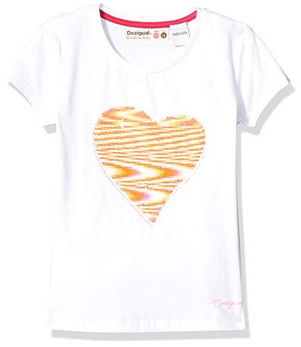 Desigual 19SGTKA3 - Camiseta de lentejuelas para mujer, Niñas, 19SGTKA310007/8, blanco, 7/8