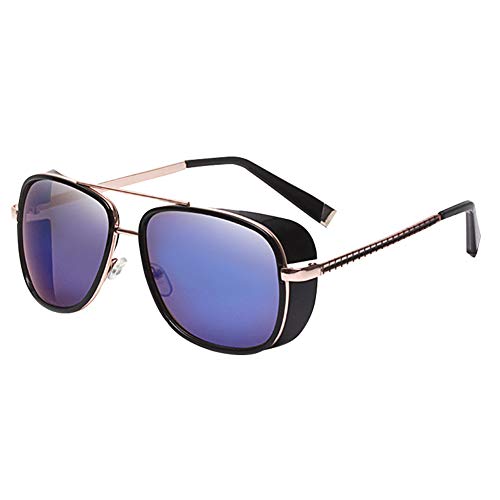 Deylaying Unisex Cuadrado Lentes de Sol UV Proteccion EyeGafas Doble Vigas Cuadrado Marco Moda de Colores Lentees Gafas