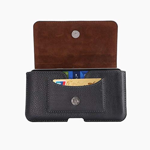 DFV mobile - Leather Horizontal Belt Case with Card Holder for Noa Element N10 - Black