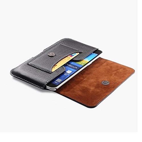 DFV mobile - Nuevo Diseño Funda Estuche Cinturón Horizontal de Piel con Tarjetero para Noa Element N10 - Negra