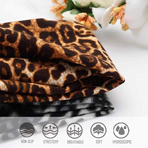 Diadema Animal Print, Diadema de Mujer, Cinta pelo elástica mujer, Diadema Leopardo Tigre Cebra, estampado animal, Turbante, Banda ancha cabello, Nudo cruzado, Yoga Niña, Verano Invierno, 3 PACK