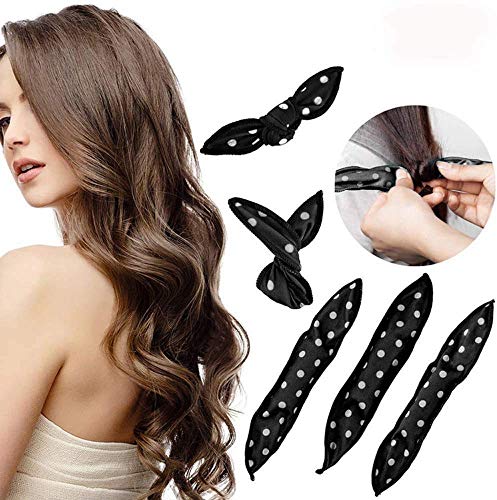 Diealles Shine 20Pcs Rodillos de Pelo Flexibles de la Espuma,Flexible Rizadores de Pelo de Espuma Suaves Almohada de Sueño Herramientas de Estilismo DIY para Mujeres y Niñas, Negro