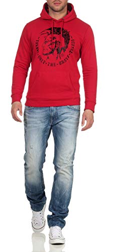 Diesel S Agnes Gray Marl - Sudadera con capucha Rojo y negro (41u). XL