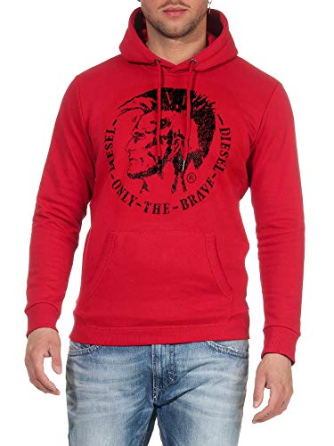 Diesel S Agnes Gray Marl - Sudadera con capucha Rojo y negro (41u). XL