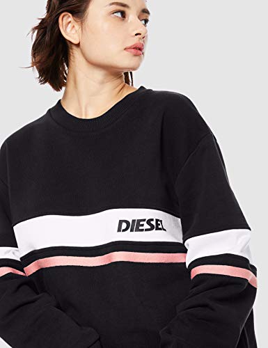 Diesel Sudadera para Mujer - Suéter con Cuello Redondo, Logo, Algodón (Negro, S (Small))