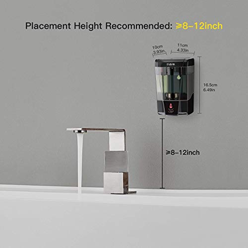 Dispensador de jabón automático SVAVO para montar en la pared, dispensador de jabón comercial sin contacto, bomba con sensor infrarrojo para casa, cocina, baño, hotel, oficina, 600 ml