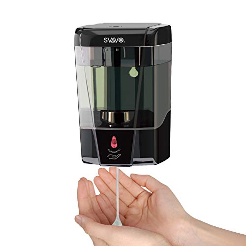 Dispensador de jabón automático SVAVO para montar en la pared, dispensador de jabón comercial sin contacto, bomba con sensor infrarrojo para casa, cocina, baño, hotel, oficina, 600 ml