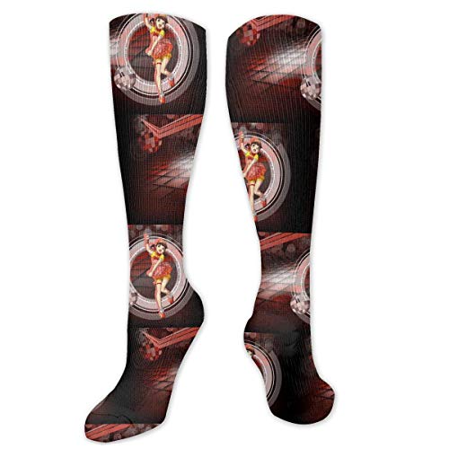 DJNGN Sinon Asuna Kirito Calcetines de compresión Unisex Medias para Adultos Cosplay Calcetines Largos hasta la Rodilla