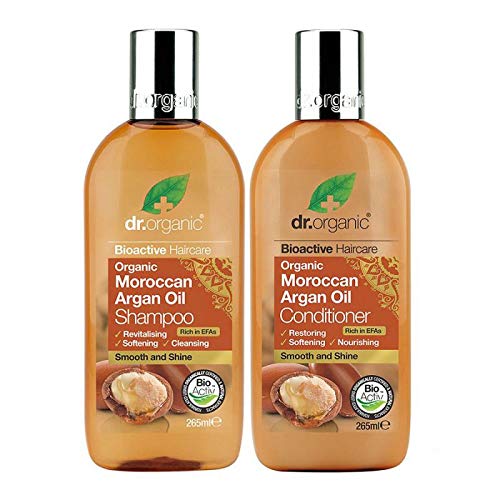 Dr Organic - Juego de champú y acondicionador de aceite de argán marroquí