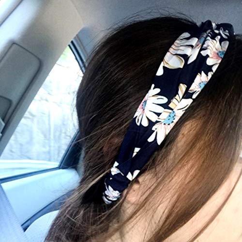 DRESHOW 10 PCS Boho Diademas para Mujeres Flor Vintage Impreso Criss Cross Anudado Elástico Banda para el Cabello Stretchy Head Wrap Twisted Accesorios