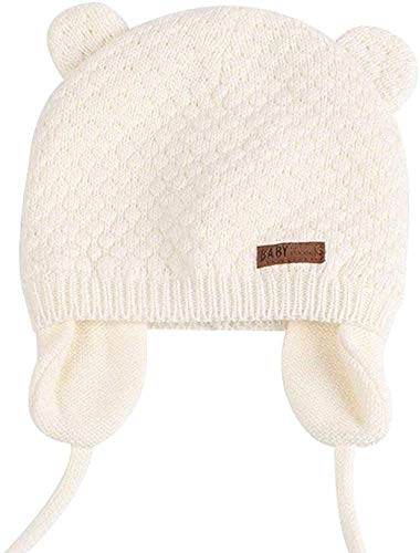 DRESHOW Sombrero de Bebé Gorro de Bebé Niña Lindo Oso Oreja Recién Beanie Gorro de Punto Cálido para Otoño Invierno