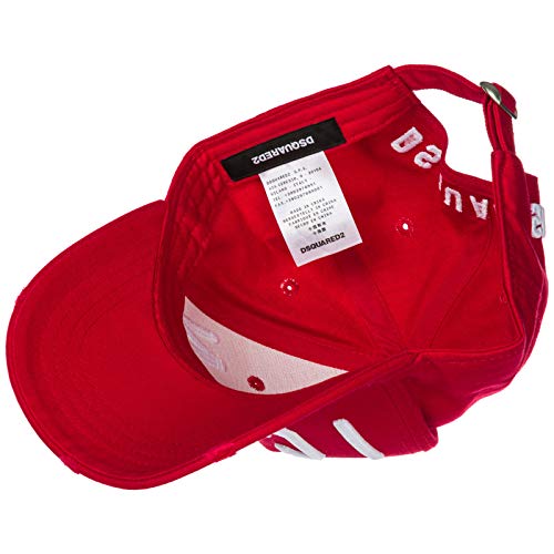 Dsquared2 cappello berretto ajustable hombre in algodón nuevo baseball Icon rojo