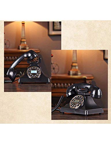 Duke Nostalgic Vintage Push-Button Phone - Cable Auténtico teléfono con Tono de Campana Disco Giratorio Antiguos teléfonos fijos Vintage Oficina en casa Identificación de Llamadas Línea Fija