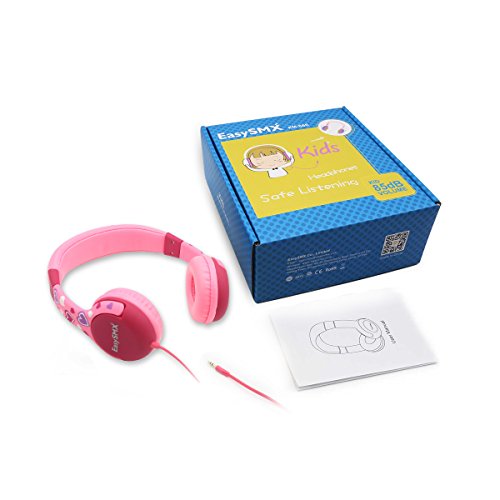 EasySMX Auriculares Niños, [Regalos Originales] Cascos de Diadema para Niños, Cascos Infantiles con Cable, 3.5 mm Jack, Volumen Limitado de 85Db para iPod iPad iPhone(3.5mm) Handy Tablet PC MP3 MP4