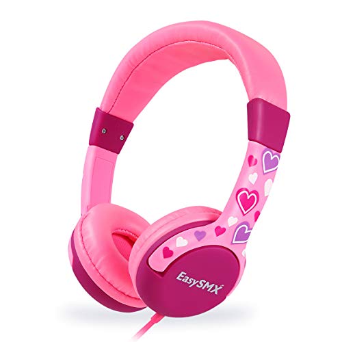 EasySMX Auriculares Niños, [Regalos Originales] Cascos de Diadema para Niños, Cascos Infantiles con Cable, 3.5 mm Jack, Volumen Limitado de 85Db para iPod iPad iPhone(3.5mm) Handy Tablet PC MP3 MP4